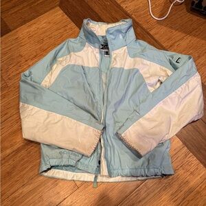 Blue & White Bomber Sport Columbia Winter Jacket